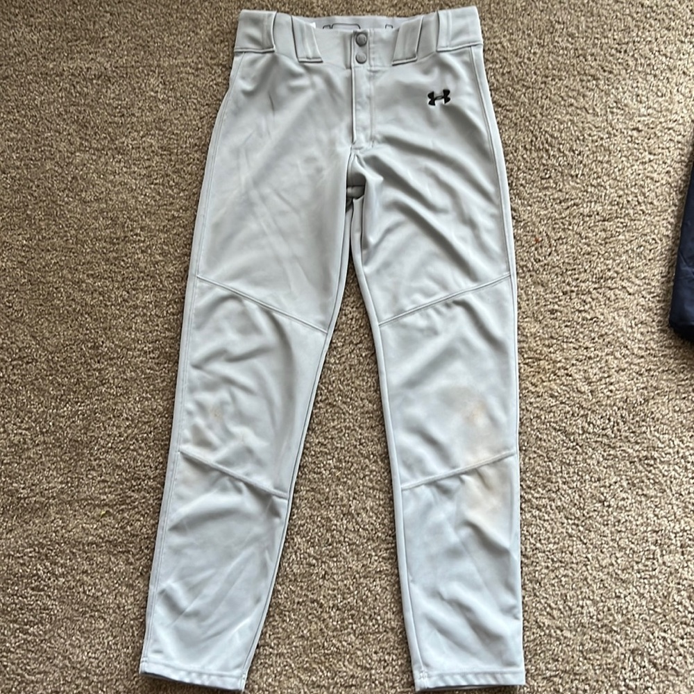 Under Armour Gray Baseball Pants- EUC! Youth XL